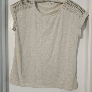 Rose & Olive Light Beige Short Sleeve Top